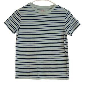 Cat&Jack Boys Vertical Stripe Short Sleeve Tee Shirt Light Blue Medium